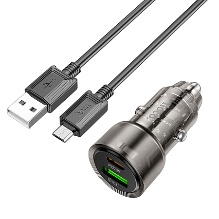АЗУ 1USB+1Type-C 3.0A PD38W+QC3.0 быстрая зарядка для micro USB Hoco Z52