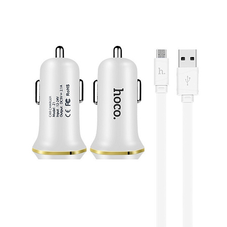 АЗУ 2USB 2.1A для micro USB HOCO Z1