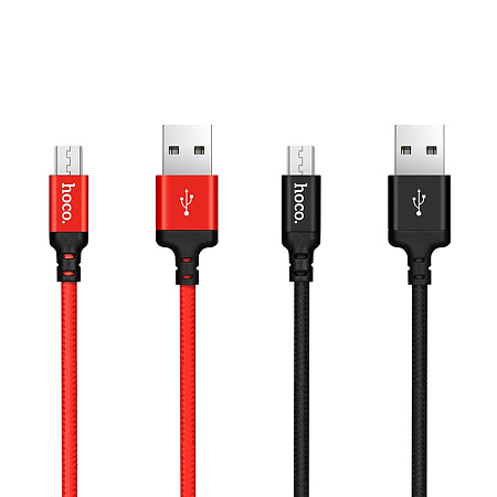 Дата-кабель USB 2.0A для micro USB Hoco X14 нейлон 2м