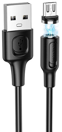 Дата-кабель USB 2.4A для micro USB MAGNETIC Borofone BX41 ПВХ 1м