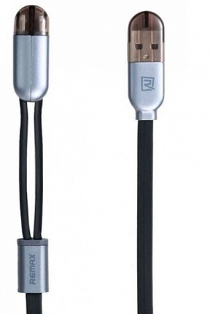 Дата-кабель USB 2.0A 2in1 для Lightning & Micro USB Remax Twins RC-025t 1м 