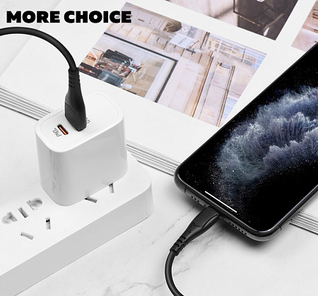 Дата-кабель USB 2.0A для Lightning 8-pin More choice K22i TPE 1м