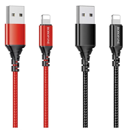 Дата-кабель USB 2.4A для Lightning 8-pin Borofone BX54 нейлон 1м