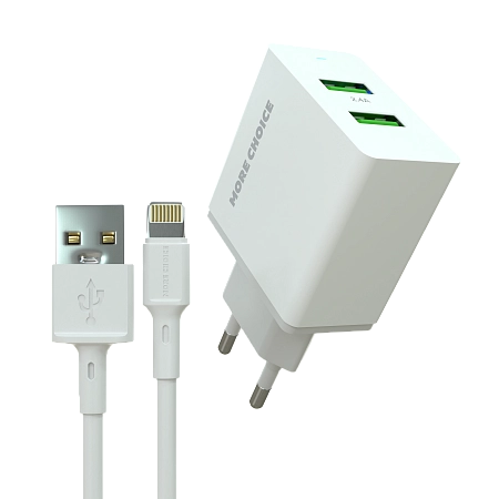 PURE СЗУ 2USB 2.4A для Lightning 8-pin More choice NC11i 