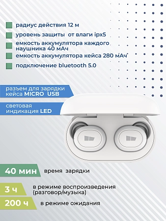 Bluetooth-наушники беспроводные Smart вакуумные More choice BW10S TWS