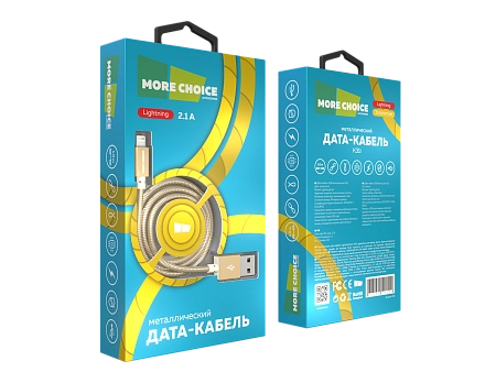 Дата-кабель USB 2.1A для Lightning 8-pin More choice K31i металл 1м