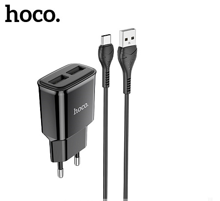 СЗУ 2USB 2.4A для Type-C Hoco C88A 1м