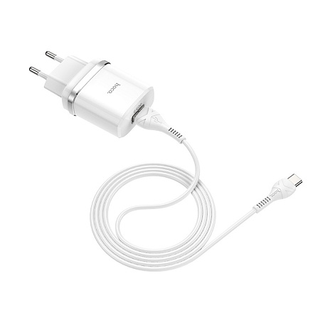 СЗУ 1USB 3.0A QC3.0 быстрая зарядка для Type-C Hoco C12Q 1м
