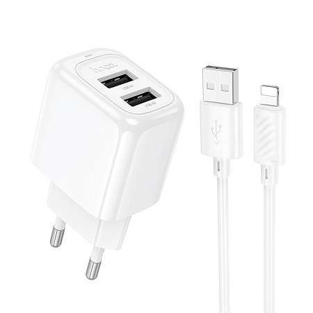 СЗУ 2USB 2.4A для Lightning Hoco CS51A 1м