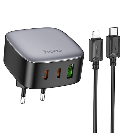 СЗУ 1USB+2USB-C 3.0A PD 30W быстрая зарядка для Lightning 8-pin Type-C Hoco CS33A