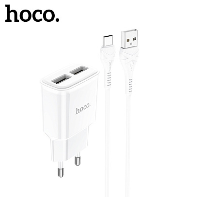 СЗУ 2USB 2.4A для Type-C Hoco C88A 1м