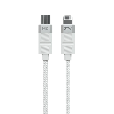 Дата-кабель USB 3.0A PD 27W для Lightning 8-pin Type-C More choice K87ia нейлон 2м