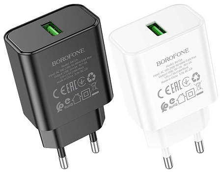 СЗУ 1USB 3.0A QC3.0 18W быстрая зарядка Borofone BA72A