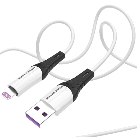 PURE Дата-кабель USB 2.4A для Lightning 8-pin More choice K35i силикон 1м