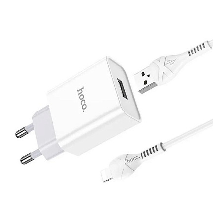 СЗУ 1USB 2.1A для Lightning 8-pin Hoco C81A 1м
