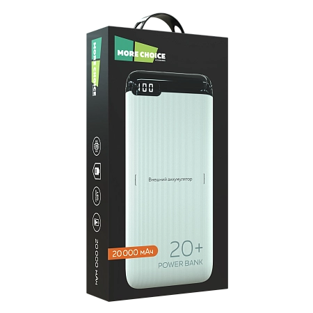 PURE Внешний аккумулятор 20000mAh 2USB 2.1A More choice PB19-20