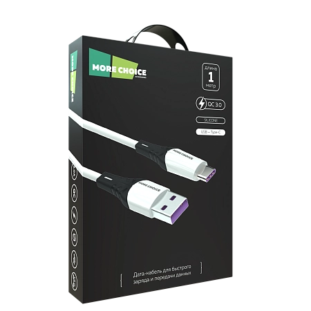 PURE Дата-кабель USB 3.0A для Type-C More choice K35a силикон 1м