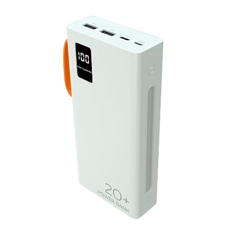 PURE Внешний аккумулятор 20000mAh 2USB 2.1A More choice PB22-20 с кабелем 