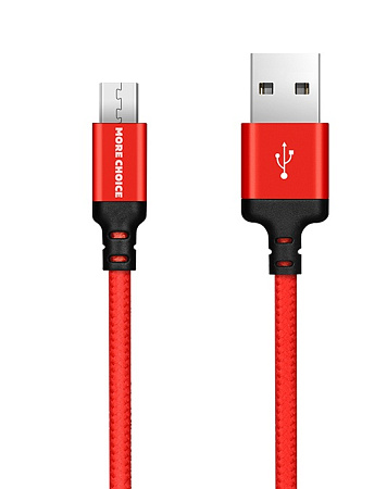 Дата-кабель USB 2.0A для micro USB More choice K12m нейлон 1м