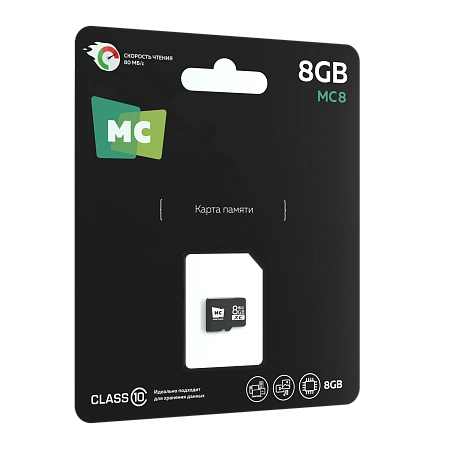 Карта памяти 8Gb Micro-SD More choice Class10 V10 MC8