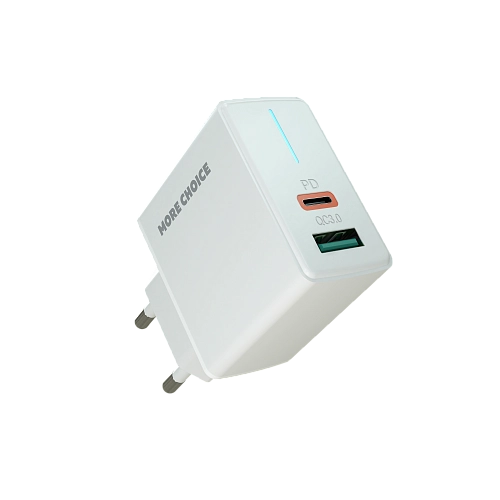 СЗУ 1USB+1Type-C 3.0A PD 20W+QC3.0 быстрая зарядка More choice NC61