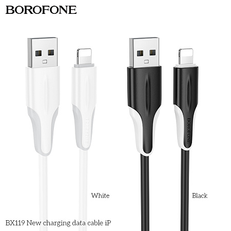 Дата-кабель USB 2.4A для Lightning 8-pin Borofone BX119 ПВХ 1м