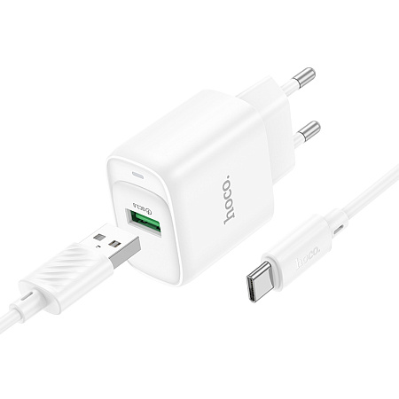 СЗУ 1USB 3.0A QC3.0 быстрая зарядка для Type-C Hoco C140A 1м