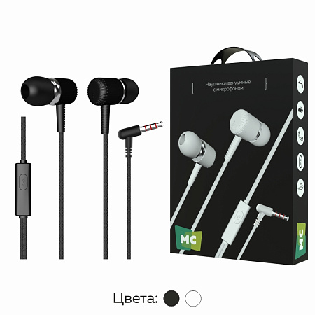 Наушники вакуумные AUX разъём с МК без рег.громкости длина 1.1м More choice G18 