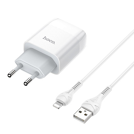 СЗУ 2USB 2.4A для Lightning 8-pin Hoco C73A 1м