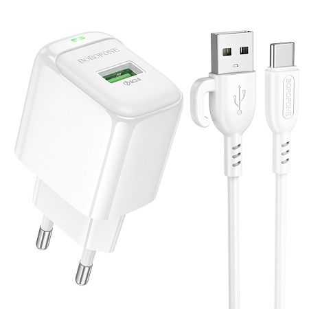 СЗУ 1USB 3.0A QC3.0 18W для Type-C быстрая зарядка Borofone BAS42A 1м