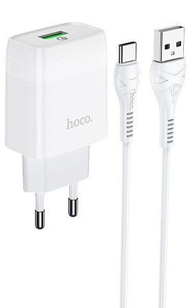 СЗУ 1USB 3.0A QC3.0 быстрая зарядка для Type-C Hoco C72Q 1м