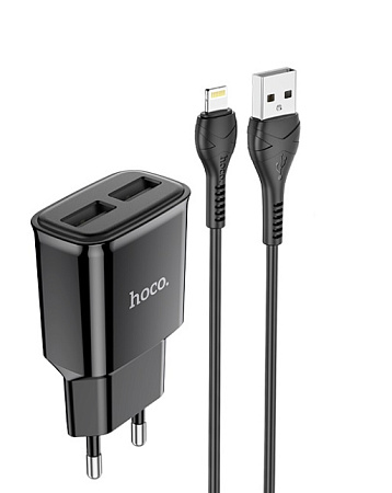 СЗУ 2USB 2.4A для Lightning 8-pin Hoco C88A 1м