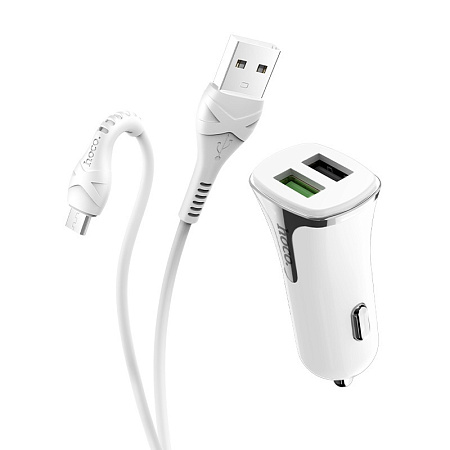 АЗУ 2USB 2.4A QC3.0 быстрая зарядка для micro USB HOCO Z31 
